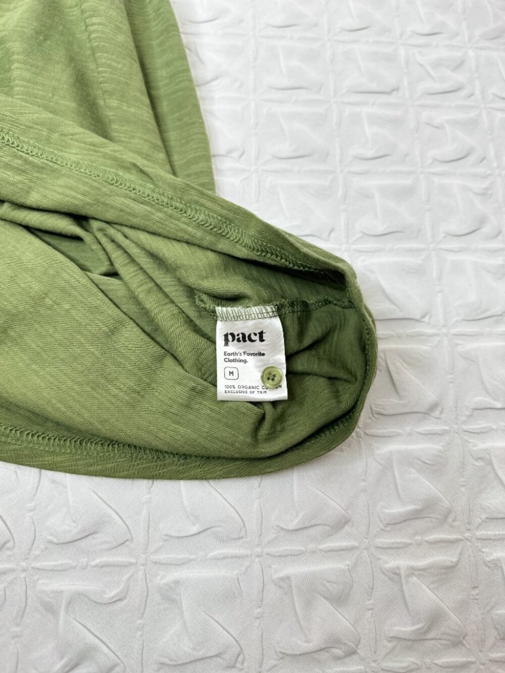 Pact Relaxed Slub Henley Tank Midi Dress, Size Medium Boho Nature Cottage Resort - Picture 7 of 8